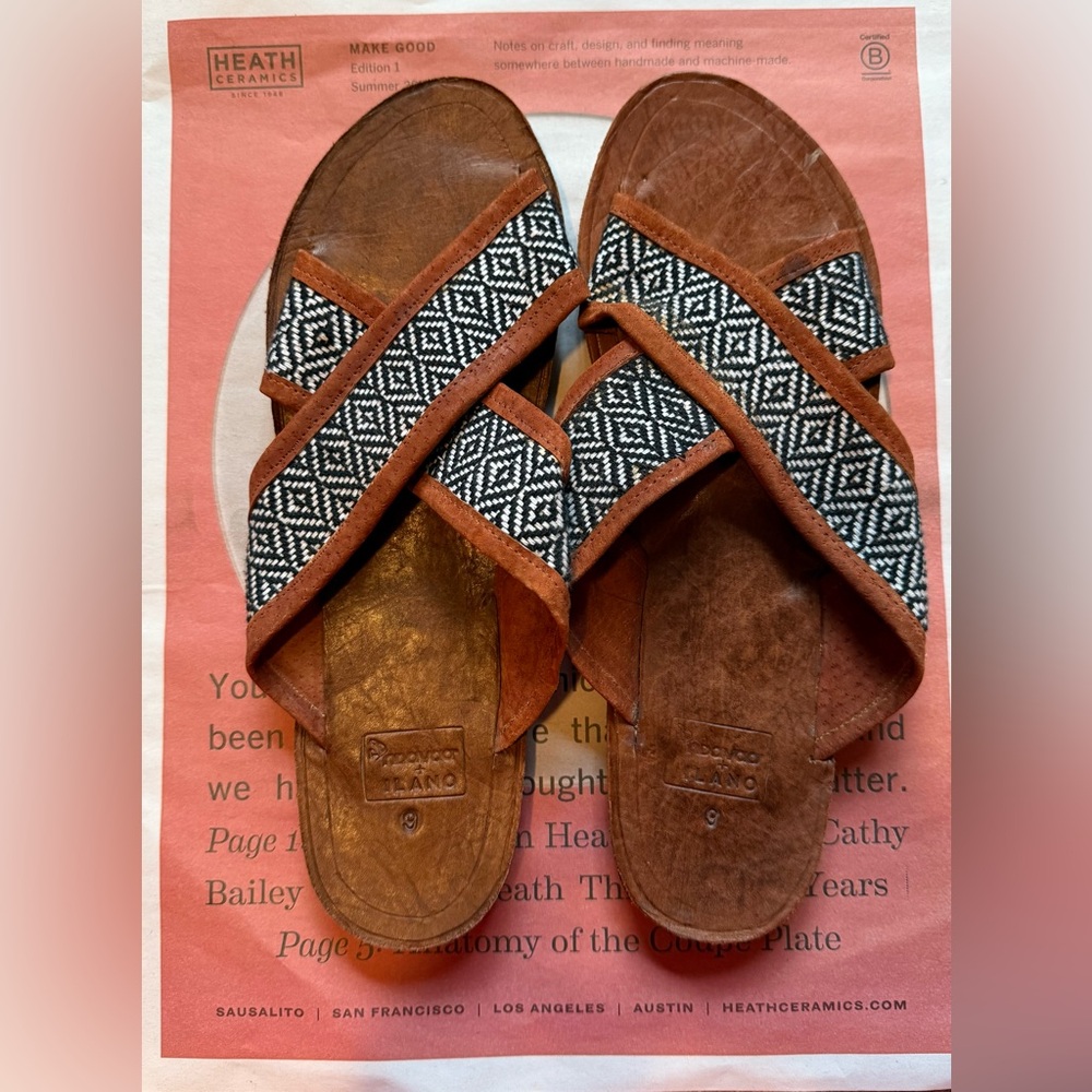 Brown and Black Patterned Sandals